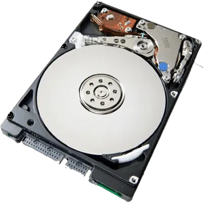 2.5" SATA hard drive with exposed platters for data recovery at Payam