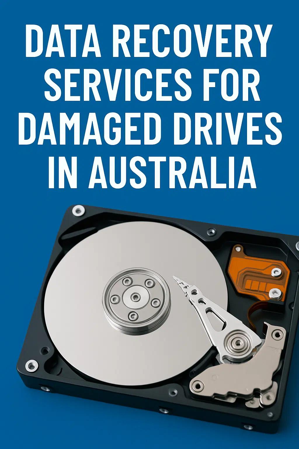 Data recovery services for damaged drives in Australia with open hard drive