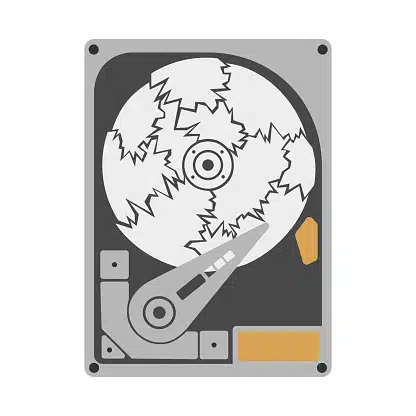 Illustration of a broken hard disk for data recovery at Payam Data Recovery, Australia