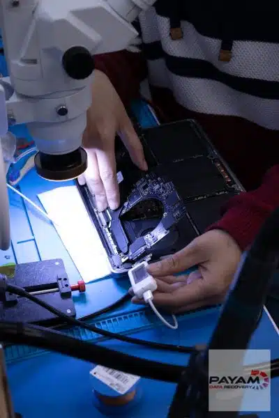 Payam Data Recovery technician repairing logic board in Brisbane for expert data recovery solutions