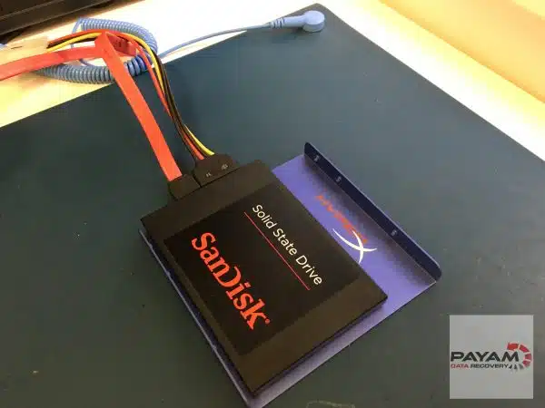 Payam Data Recovery’s SanDisk 2.5-inch SSD on SATA adapter for data recovery in Melbourne