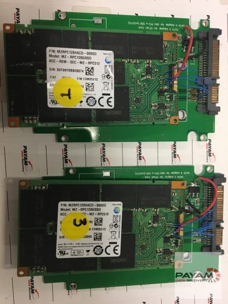 SSD data recovery in Adelaide by Payam Data Recovery using precise soldering techniques on Samsung solid-state drives