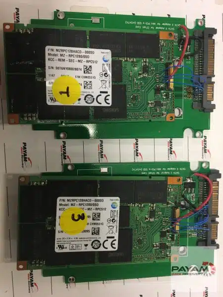 SSD data recovery in Adelaide by Payam Data Recovery using precise soldering techniques on Samsung solid-state drives