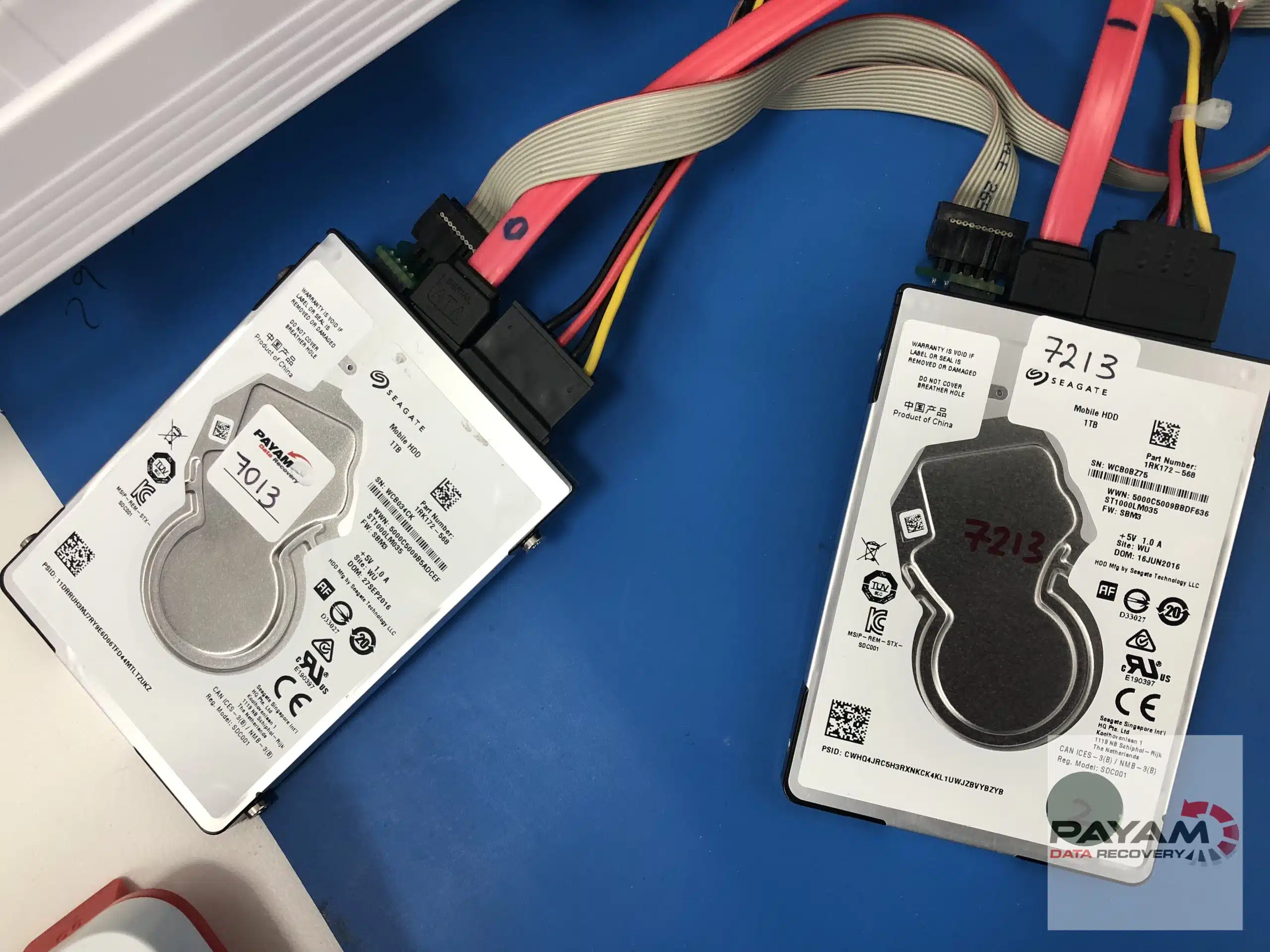 Two Seagate SATA Rosewood hard drives handled by Payam Data Recovery for expert hard drive data recovery in Sydney.