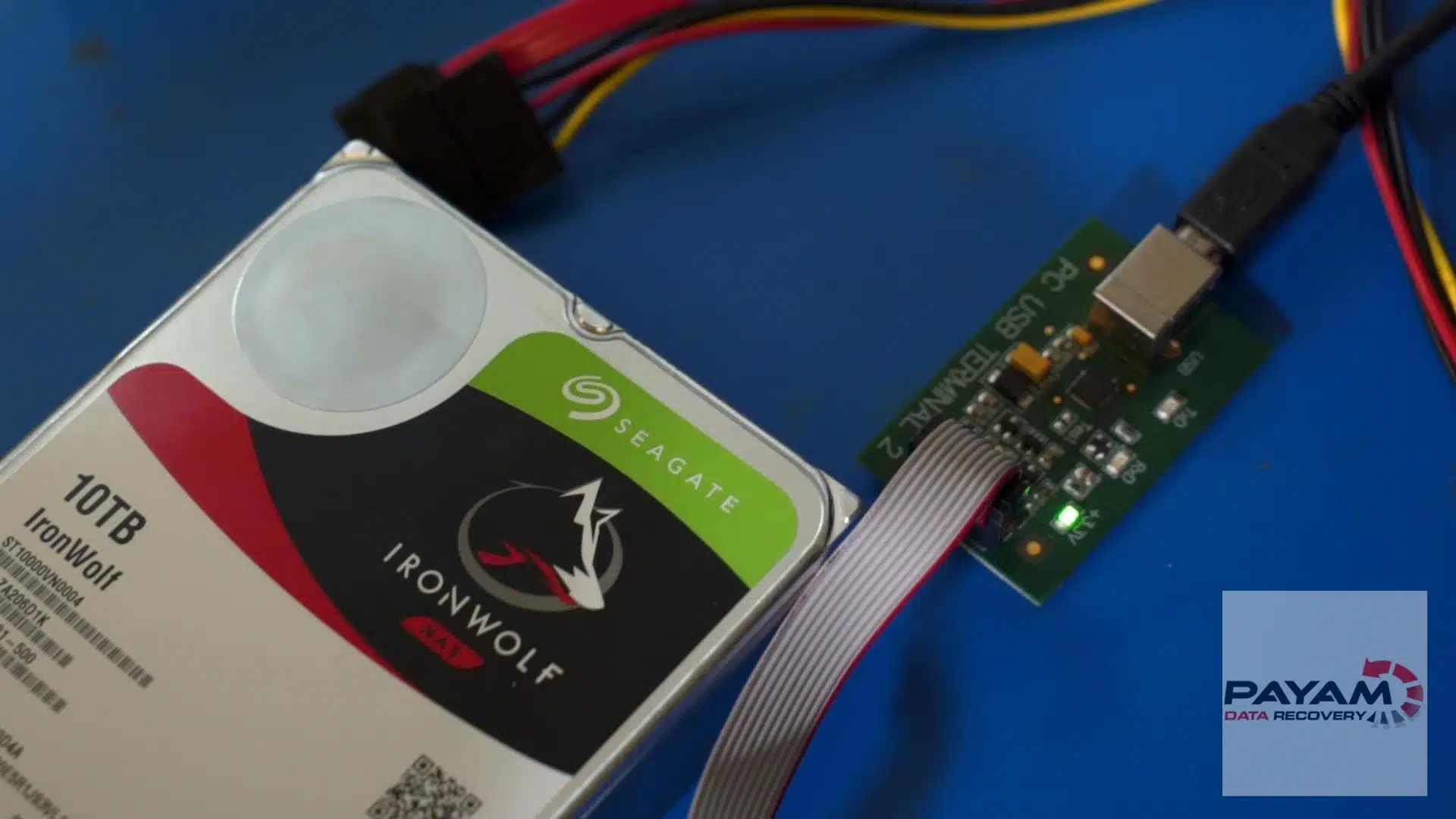 Payam Data Recovery technician working on 10TB Seagate helium hard drive data recovery in Sydney