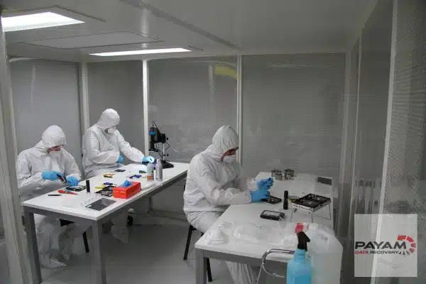 Payam Data Recovery technicians in Sydney cleanroom performing WD Elements USB hard drive data recovery procedures.