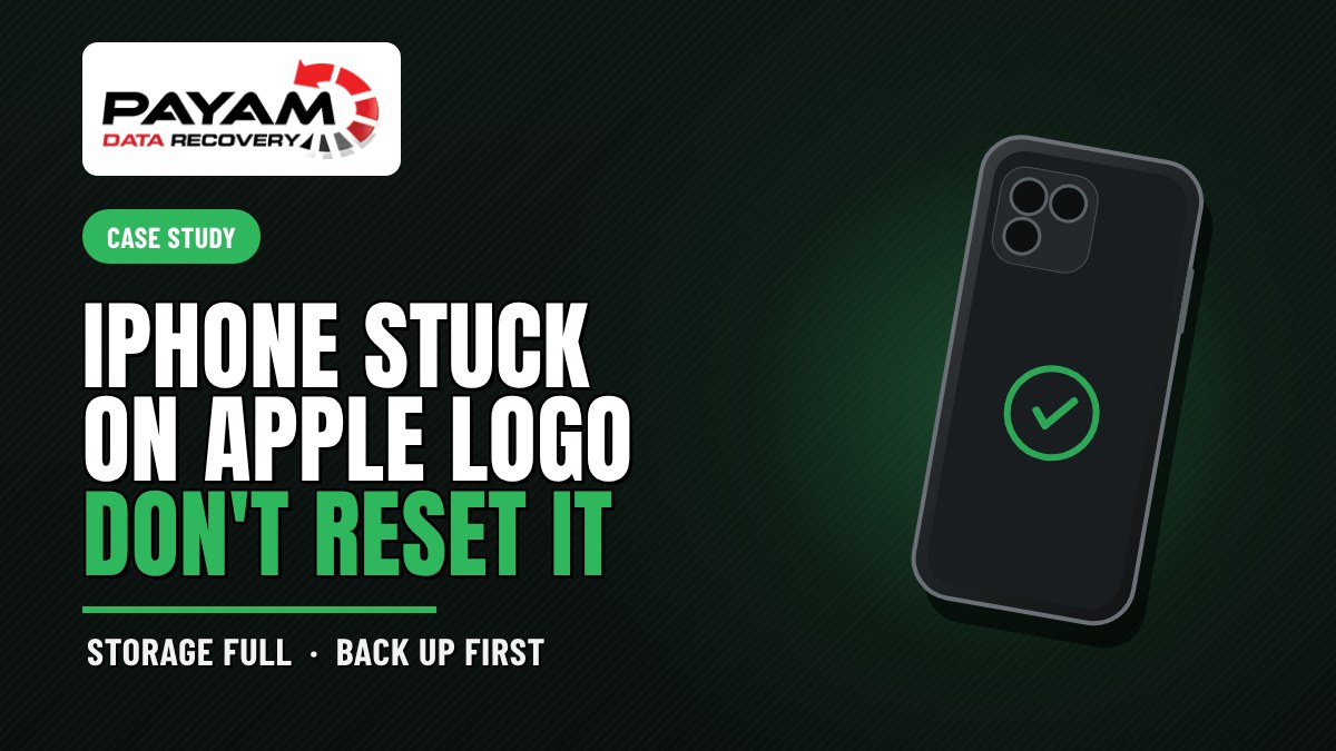 Case study graphic: iPhone Stuck On Apple Logo, Don't Reset It
