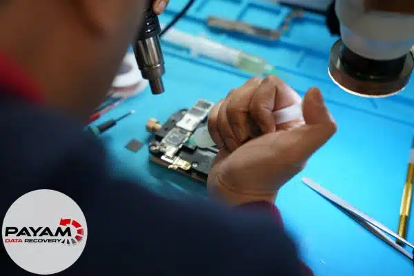 iPhone 15 data recovery case study showing logic board repair