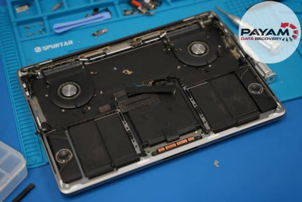 MacBook being serviced at Payam Data Recovery, specialists in MacBook data recovery in Brisbane.