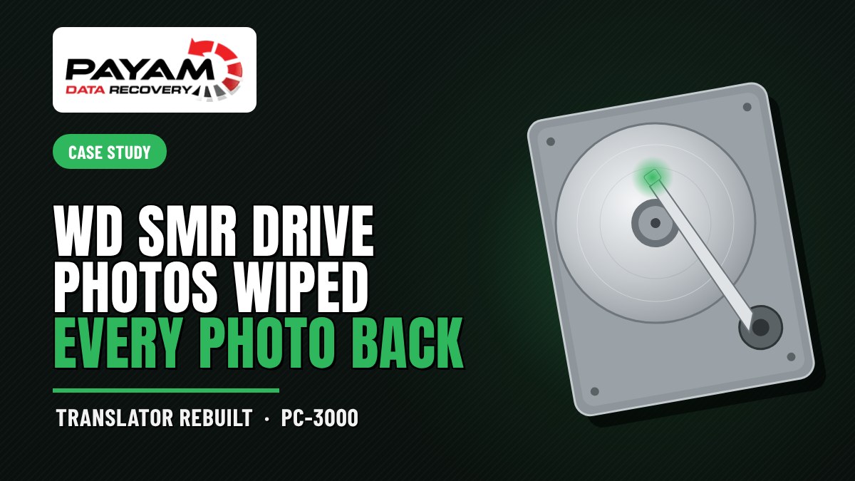 Case study graphic: WD SMR Drive Photos Wiped, Every Photo Back