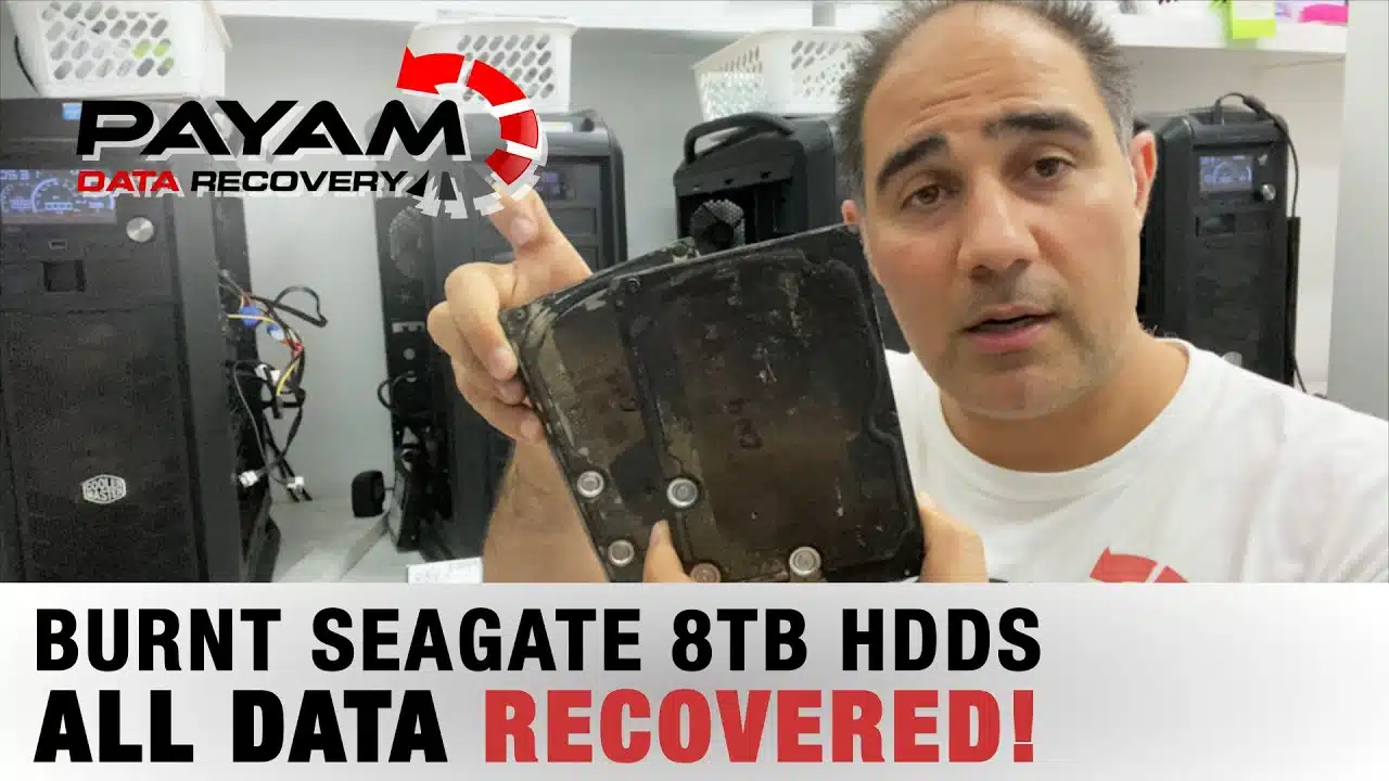 Burnt Hard Drives from RAID-5 NAS – All Data Recovered. Seagate 8TB IronWolf NAS HDDs