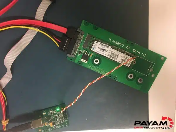 Dead SSD data extraction Sydney technician recovering data from faulty SSD at Payam Data Recovery Melbourne