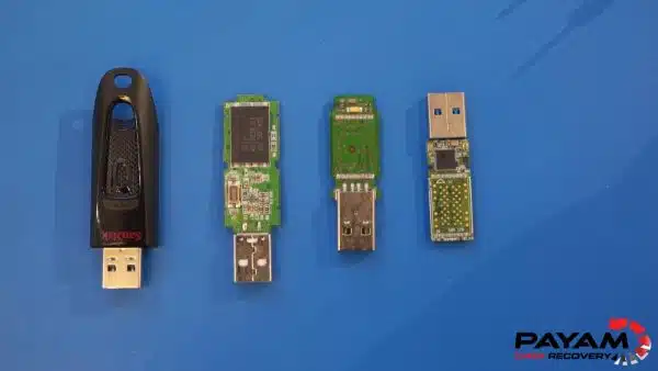 USB connector repair Perth case study: four different damaged USB flash drives ready for professional data recovery