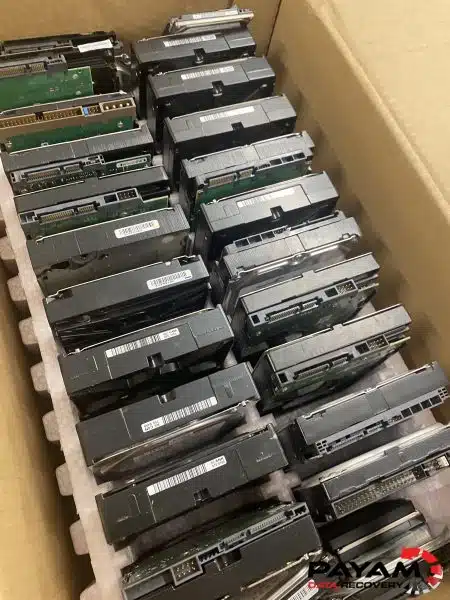 Windows Server RAID data recovery case study: 10 Toshiba MG04ACA200E 2TB drives from a shipping company server with ReFS Microsoft Data Deduplication, recovered at Payam Data Recovery's Rhodes lab in New South Wales