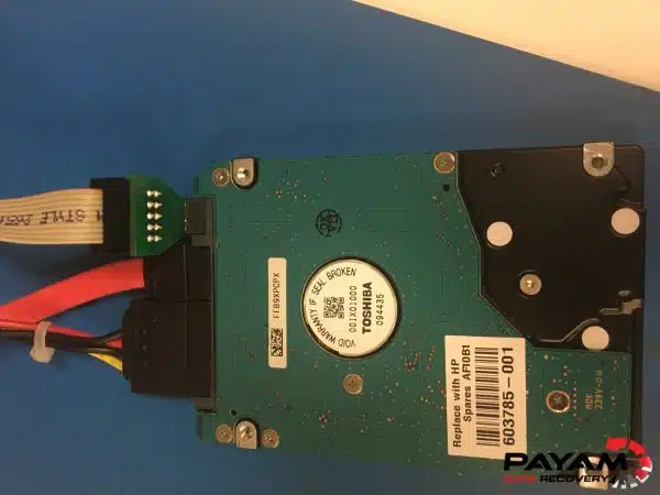 Payam Data Recovery expert in Sydney performing Toshiba SATA HDD data recovery, demonstrating advanced file restoration techniques.
