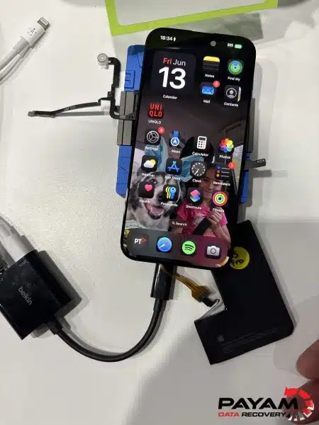 iPhone 12 Pro Dropped in Pool Data Recovery case study showing logic board cleaning