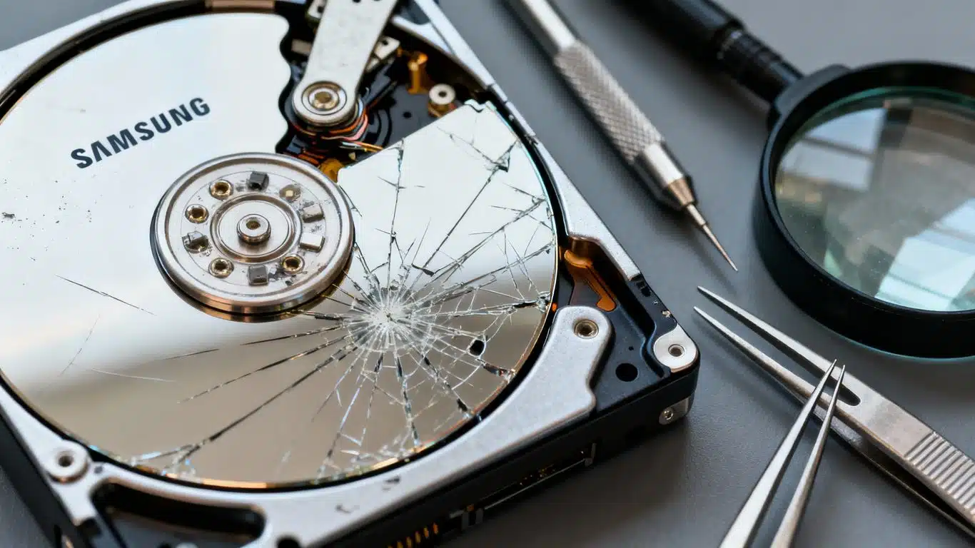 Damaged Samsung hard drive with recovery tools