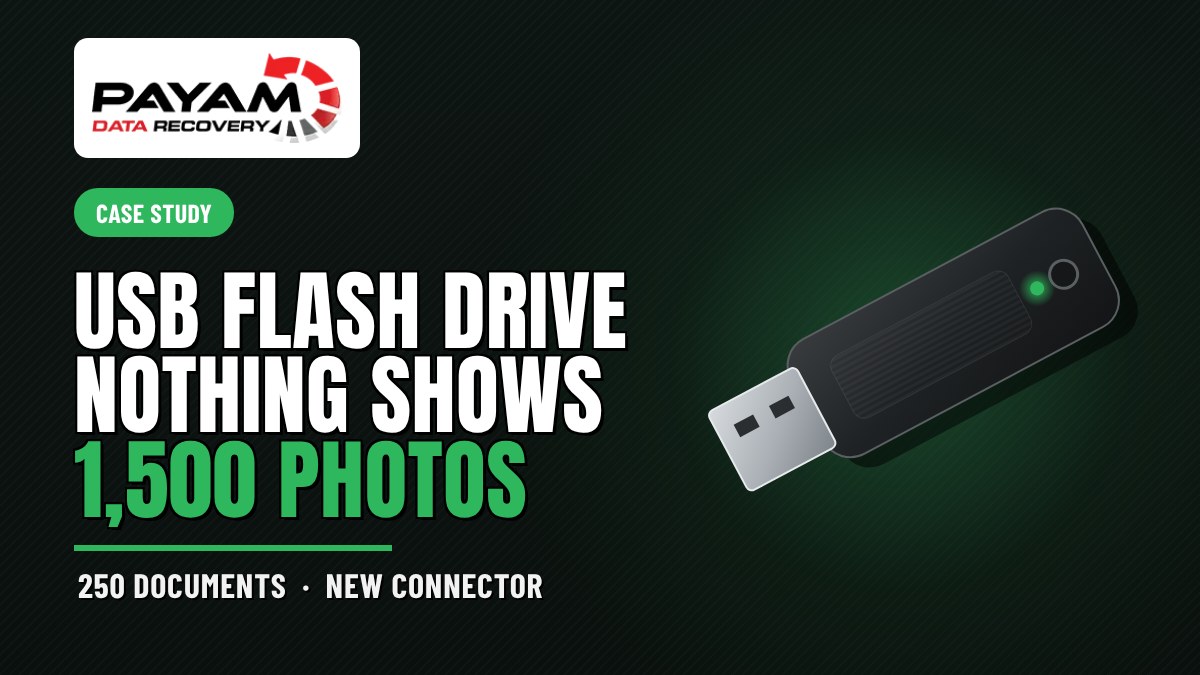 Case study graphic: USB Flash Drive Nothing Shows, 1,500 Photos