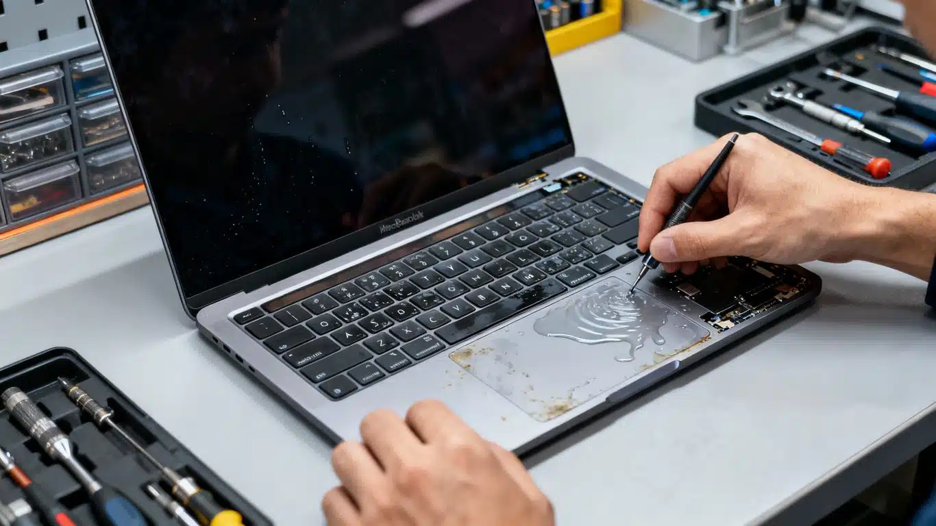 MacBook Pro water damage repair in Melbourne.