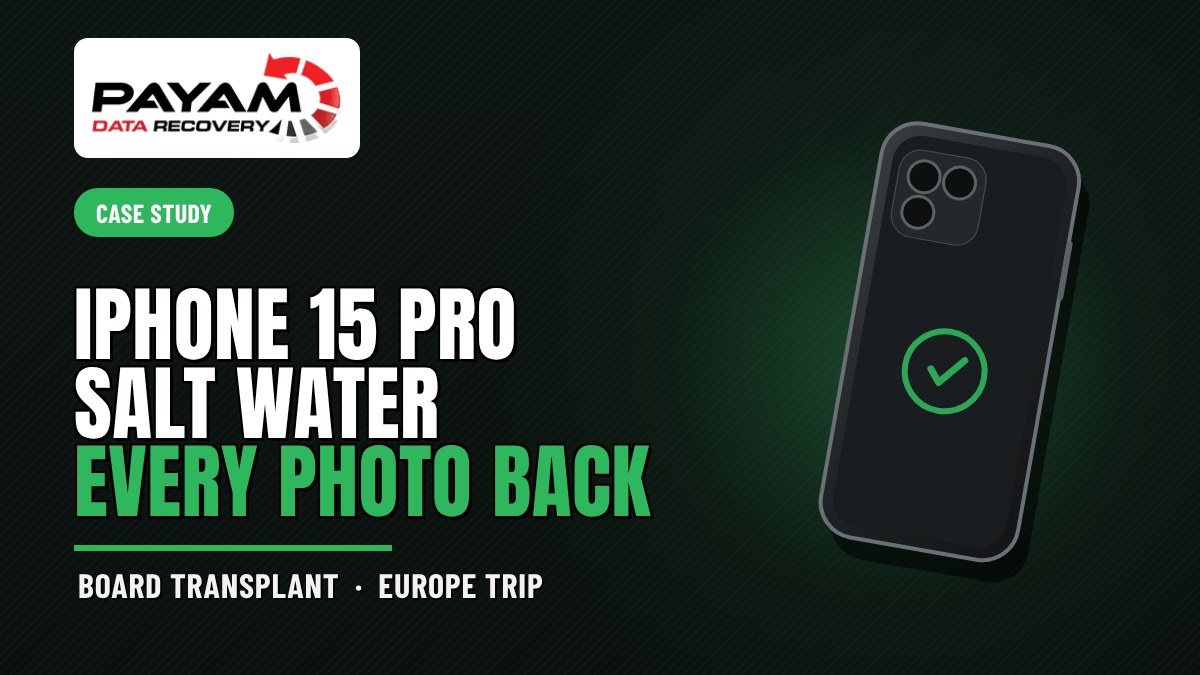 Case study graphic: iPhone 15 Pro Salt Water, Every Photo Back