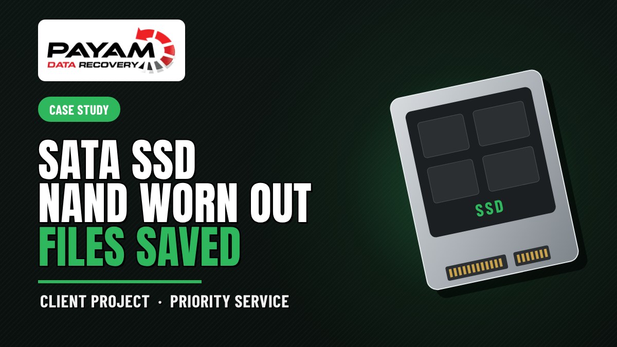 Case study graphic: SATA SSD NAND Worn Out, Files Saved