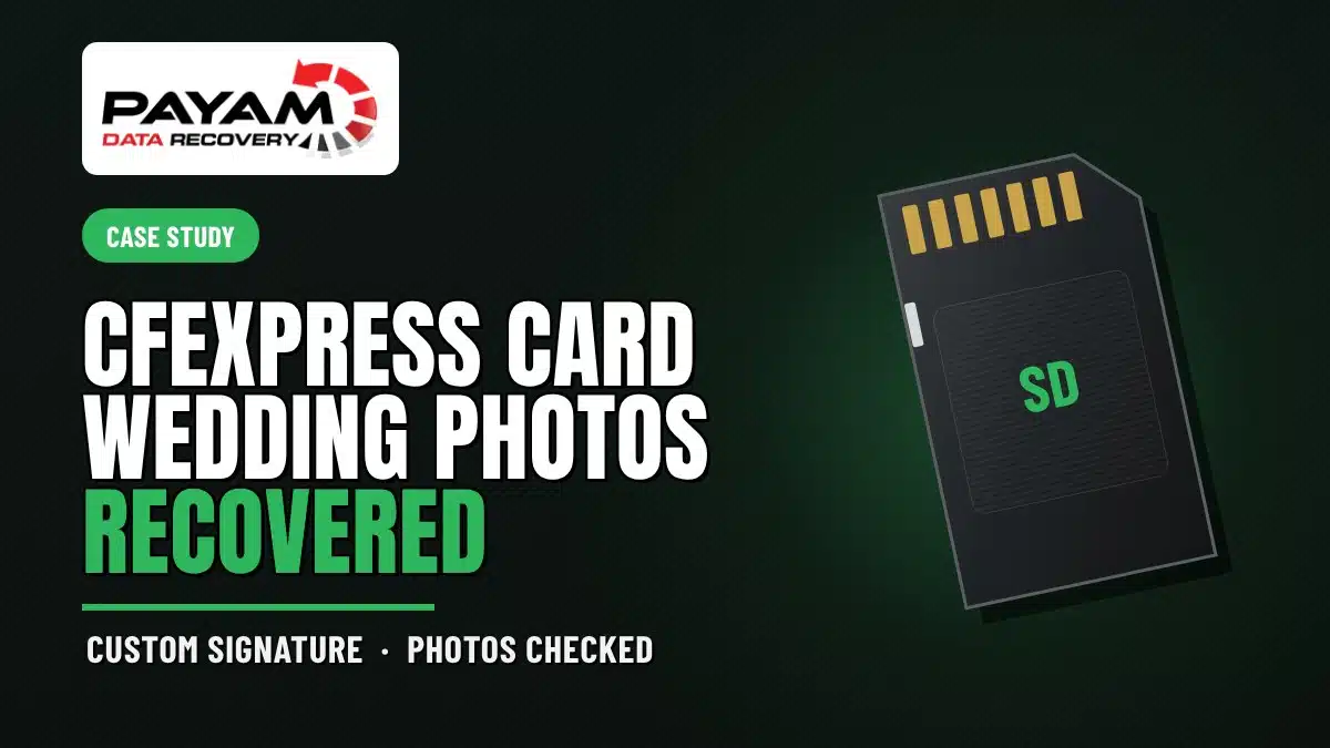 Case study graphic: CFexpress Card Wedding Photos, Recovered