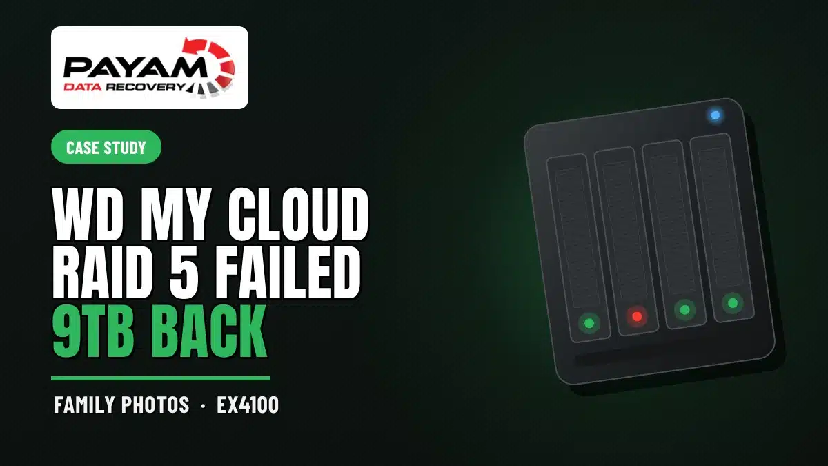 Case study graphic: WD My Cloud RAID 5 Failed, 9TB Back